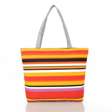 Load image into Gallery viewer, Summer Canvas Striped Rainbow Prints Beach Bags