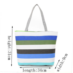 Summer Canvas Striped Rainbow Prints Beach Bags