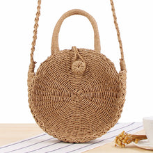 Load image into Gallery viewer, Round Straw Bag Handmade Woven