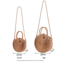 Load image into Gallery viewer, Round Straw Bag Handmade Woven