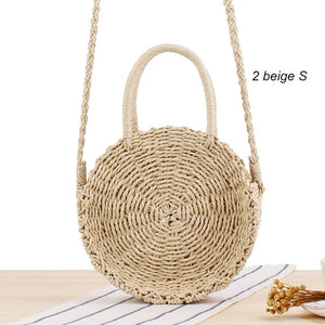 Round Straw Bag Handmade Woven