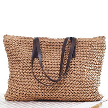 Load image into Gallery viewer, Hot Straw Bag Women Handbag  Beach Bags Handmade Wicker