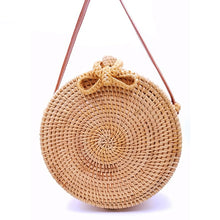 Load image into Gallery viewer, Bali Women Hand Woven Round Rattan Shoulder Bag