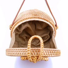 Load image into Gallery viewer, Bali Women Hand Woven Round Rattan Shoulder Bag