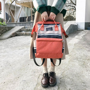 2019 Korean Style Girls Canvas School Backpack