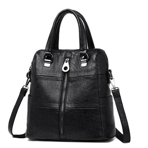 3-in-1 Women Leather Backpack