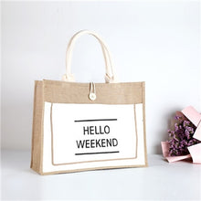 Load image into Gallery viewer, Linen Luxury Large Capacity Female Casual Handbag Beach Shopping Bag