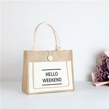 Load image into Gallery viewer, Linen Luxury Large Capacity Female Casual Handbag Beach Shopping Bag